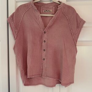 We The Free Blush Short-Sleeve Button Up | S